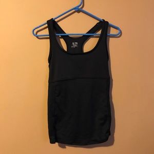 Black Racerback Athletic Tank with Built-in Bra